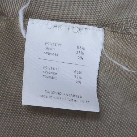 Oak + Fort Blazer Womens One Size Beige Single Breasted 2 Button Shoulder‎ Pads - Picture 5 of 7